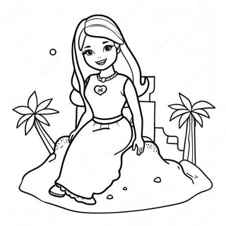 Barbie Building Sandcastles Coloring Page 50533-40464