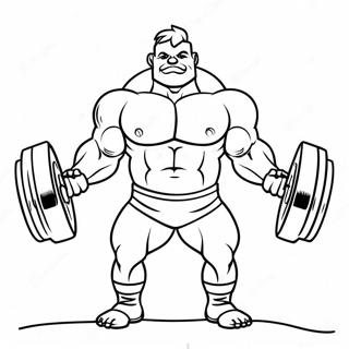 Strongman Lifting Weights Coloring Page 50553-40478