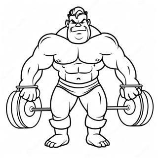 Strongman Lifting Weights Coloring Page 50553-40479