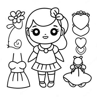 Cute Marisole Monday Paper Doll Coloring Page 50603-40513