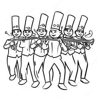 Joyful Marching Band Musicians Coloring Page 50623-40535