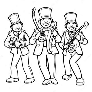 Joyful Marching Band Musicians Coloring Page 50623-40536