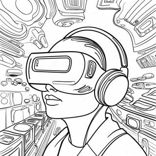 Futuristic Vr Headset Coloring Page 50653-40563