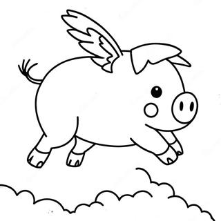 Alpha Pig Flying In The Sky Coloring Page 50663-40567