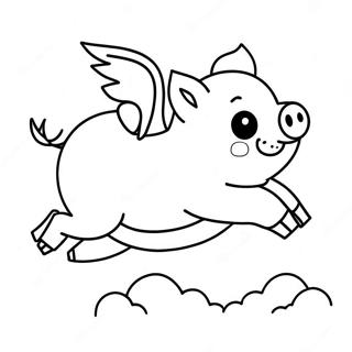 Alpha Pig Flying In The Sky Coloring Page 50663-40568