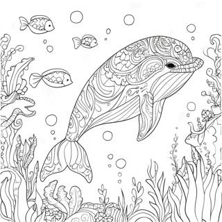 Majestic Whale Swimming Coloring Page 50703-40597