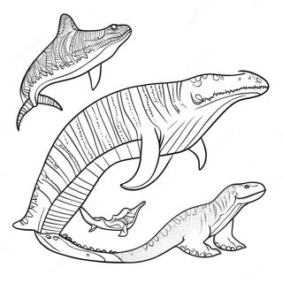 Mosasaurus Megalodon Coloring Page 50722-40607