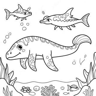 Mosasaurus Swimming In The Ocean Coloring Page 50723-40617