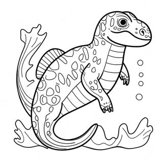 Mosasaurus Swimming In The Ocean Coloring Page 50723-40618