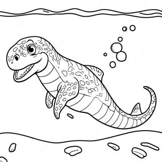 Mosasaurus Swimming In The Ocean Coloring Page 50723-40619