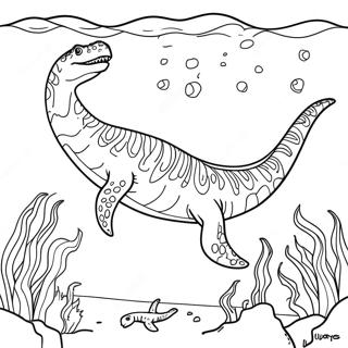 Mosasaurus Swimming In The Ocean Coloring Page 50723-40620