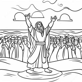 Moses Parting The Red Sea Coloring Page 50733-40621