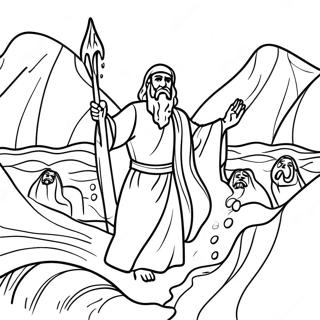 Moses Parting The Red Sea Coloring Page 50733-40622