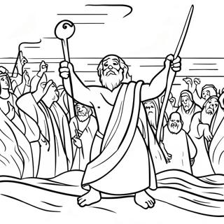 Moses Parting The Red Sea Coloring Page 50733-40623