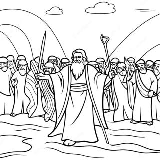 Moses Parting The Red Sea Coloring Page 50733-40624