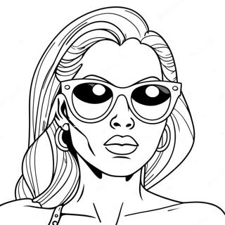 Fierce Bad Bitch With Sunglasses Coloring Page 50743-40630