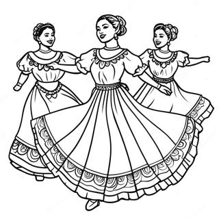 Traditional Folklorico Dance Scene Coloring Page 50753-40642