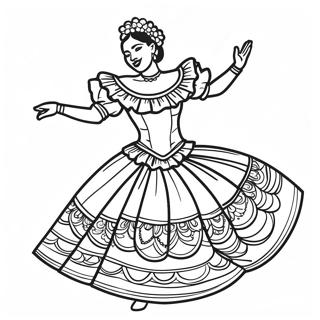 Traditional Folklorico Dance Scene Coloring Page 50753-40644