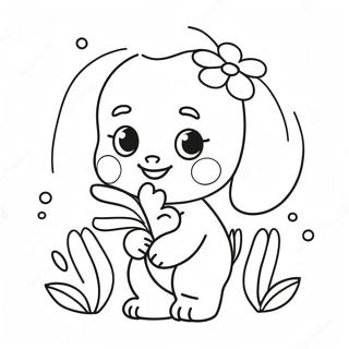 Cute Kiki With Flowers Coloring Page 50783-40658