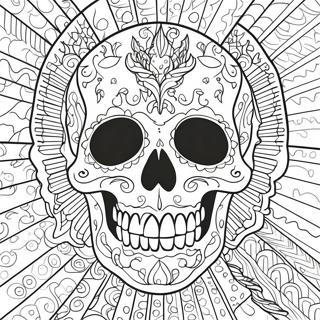 Detailed Skull With Flames Coloring Page 50793-40669