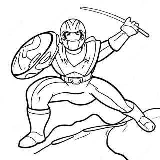 Red Ranger In Action Coloring Page 50803-40679