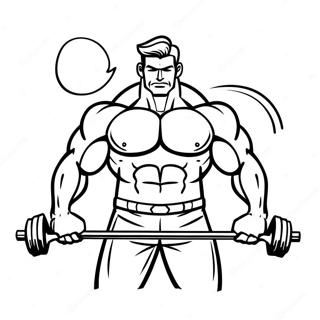 Muscular Hero Lifting Weights Coloring Page 50813-40685