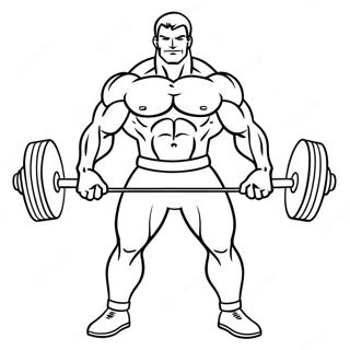 Muscular Hero Lifting Weights Coloring Page 50813-40686