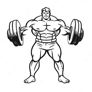 Muscular Hero Lifting Weights Coloring Page 50813-40688