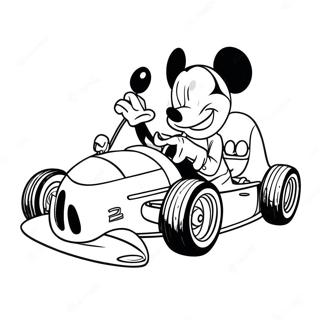 Mickey In A Colorful Race Car Coloring Page 50823-40690