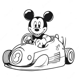 Mickey In A Colorful Race Car Coloring Page 50823-40691