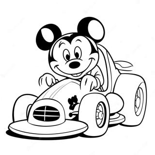 Mickey In A Colorful Race Car Coloring Page 50823-40692