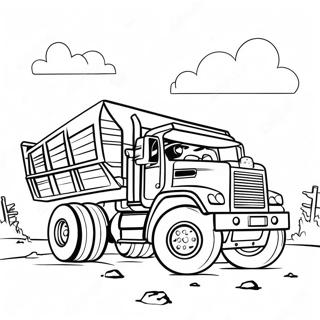 Big Dump Truck On Construction Site Coloring Page 5082-4230