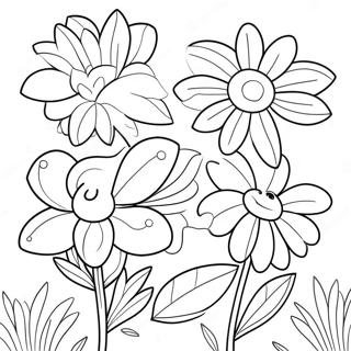 Colorful Garden Flowers Coloring Page 50883-40741