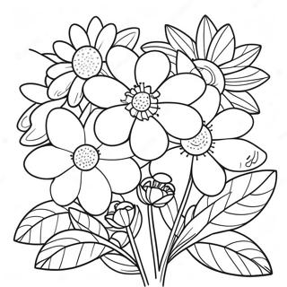 Colorful Garden Flowers Coloring Page 50883-40743