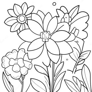 Colorful Garden Flowers Coloring Page 50883-40744