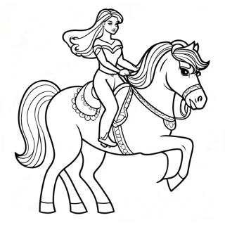 Majestic Princess Riding A Horse Coloring Page 50893-40748