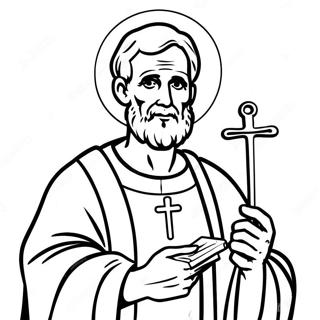 St Peter Holding Keys Coloring Page 50903-40757