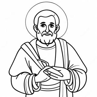 St Peter Holding Keys Coloring Page 50903-40758