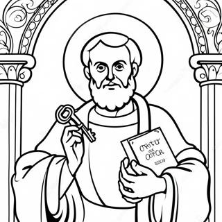 St Peter Holding Keys Coloring Page 50903-40760