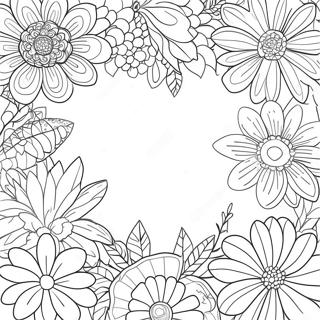 Simple Flower Border Coloring Pages