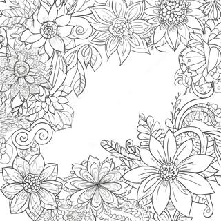 Delicate Flower Border Coloring Page 50913-40766