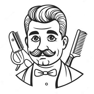 Funny Barber With Scissors Coloring Page 50923-40773