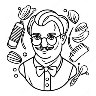 Funny Barber With Scissors Coloring Page 50923-40774