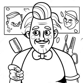 Funny Barber With Scissors Coloring Page 50923-40775