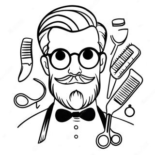 Funny Barber With Scissors Coloring Page 50923-40776