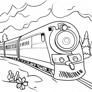 Festive Polar Express Train Coloring Page 5092-4238