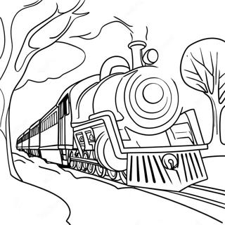 Festive Polar Express Train Coloring Page 5092-4239