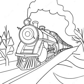 Festive Polar Express Train Coloring Page 5092-4240