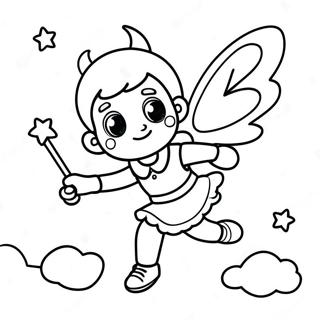 Boy Fairy Flying In The Sky Coloring Page 50932-40778