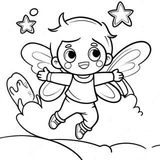 Boy Fairy Flying In The Sky Coloring Page 50932-40779